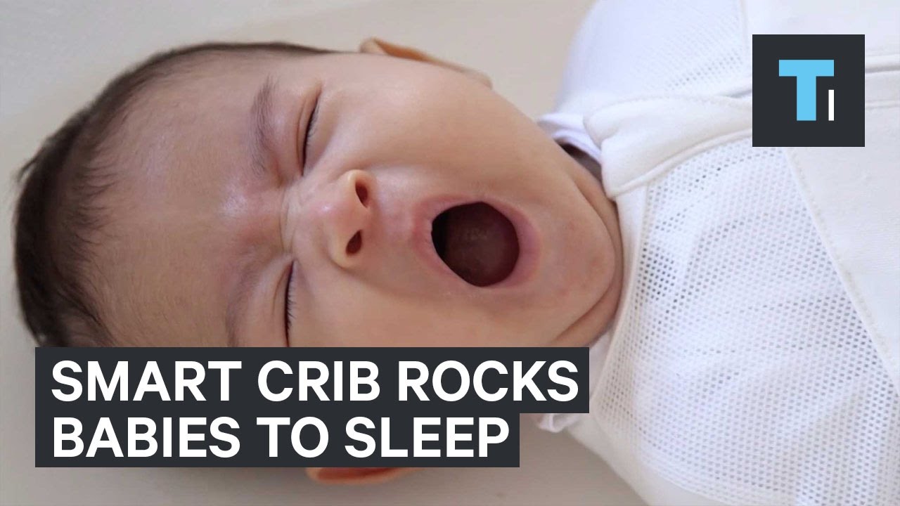 Smart crib automatically rocks babies to sleep