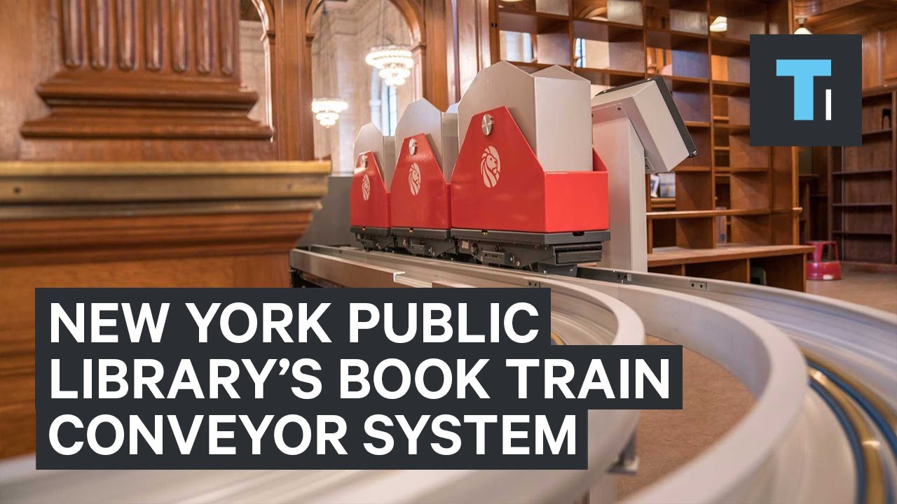 New York Public Library installed a book train conveyor system